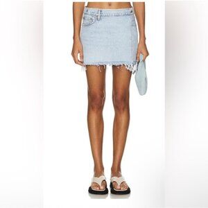 RE/DONE & PAM Mid Rise Wrap Jean Skirt Maliblue Size 27